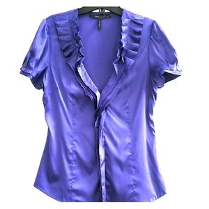 BCBG short sleeve purple blouse